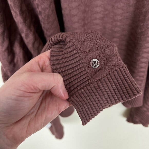 Lululemon Divinity Poncho Cashmere Woven Knit Cable Scarf Cardigan Sweater Shawl - Picture 11 of 12